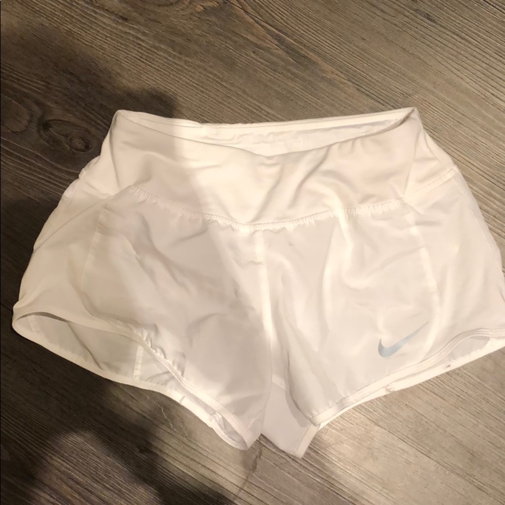 Nike White dri fit shorts